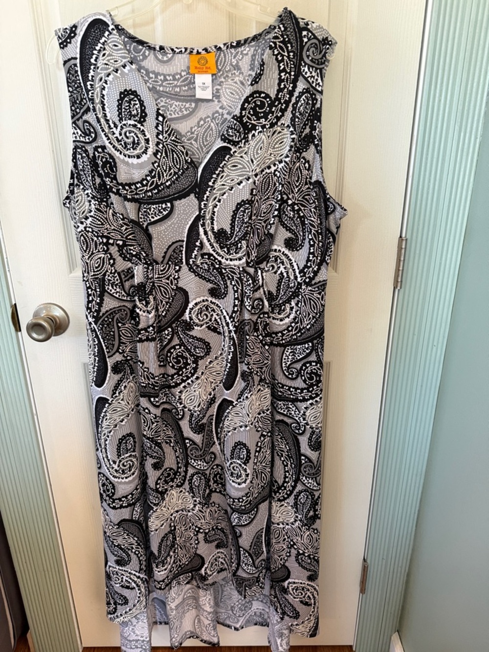 Ruby Rd. Black and White Paisley Maxi Dress